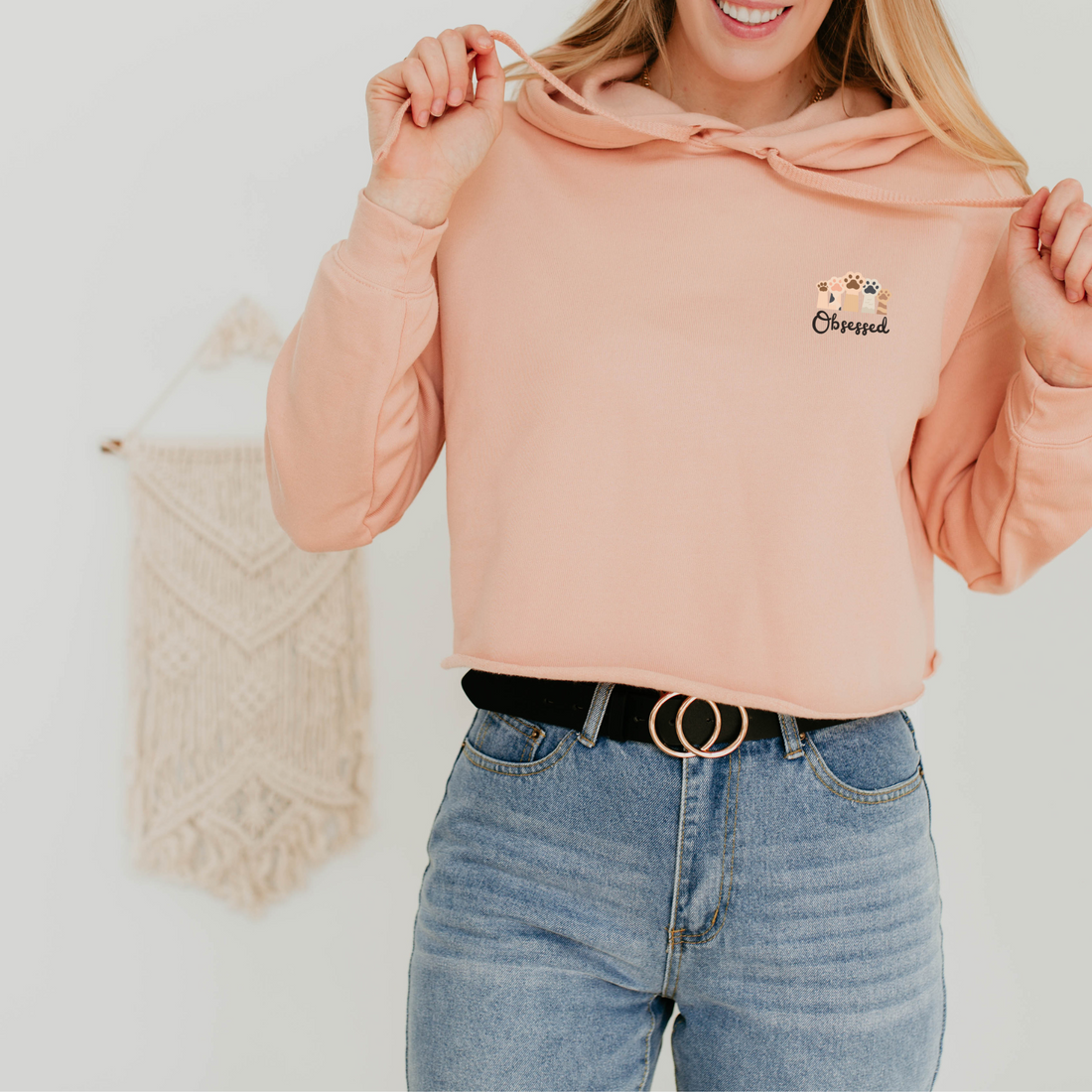 Explorer Cropped Hoodie - Obsessed With Paws